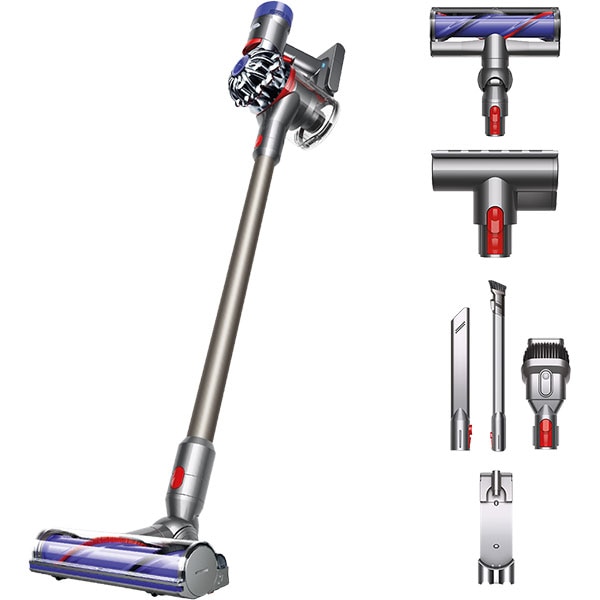 Aspirator vertical DYSON V8 Animal+, 0.54l, 21.6V, autonomie max 40 min, 2-Tier Radial Cyclone, argintiu-mov