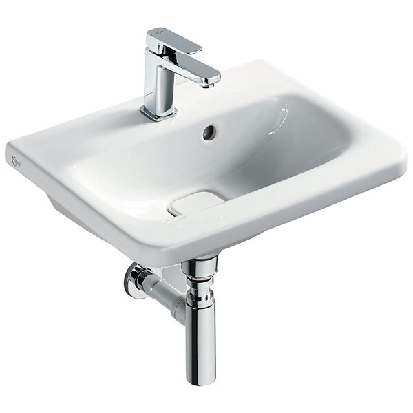 Sifon lavoar IDEAL STANDARD E0079AA, G1 1/4, forma cilindrica, argintiu