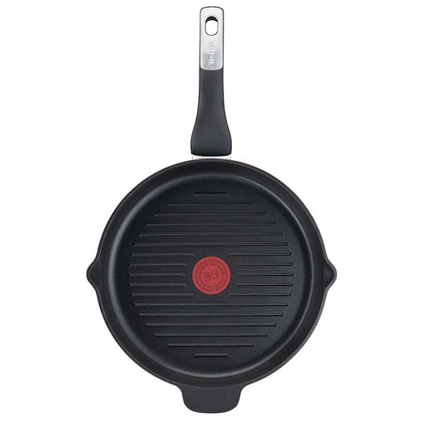 Tigaie Grill TEFAL Unlimited E2294074, 26cm, aluminiu, Thermo Signal, negru