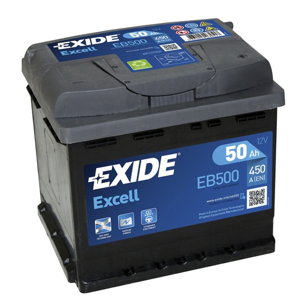 Baterie auto EXIDE Excell, 12V, 50Ah, 450A