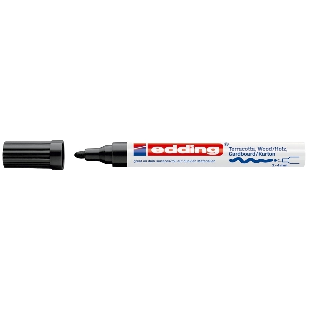 Marker permanent EDDING Deco 4000, 2-4 mm, negru