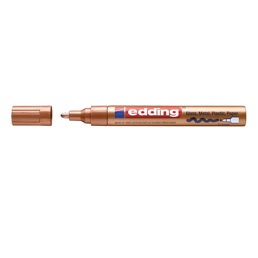 Marker cu vopsea EDDING 750, 2-4 mm, corp metalic, cupru