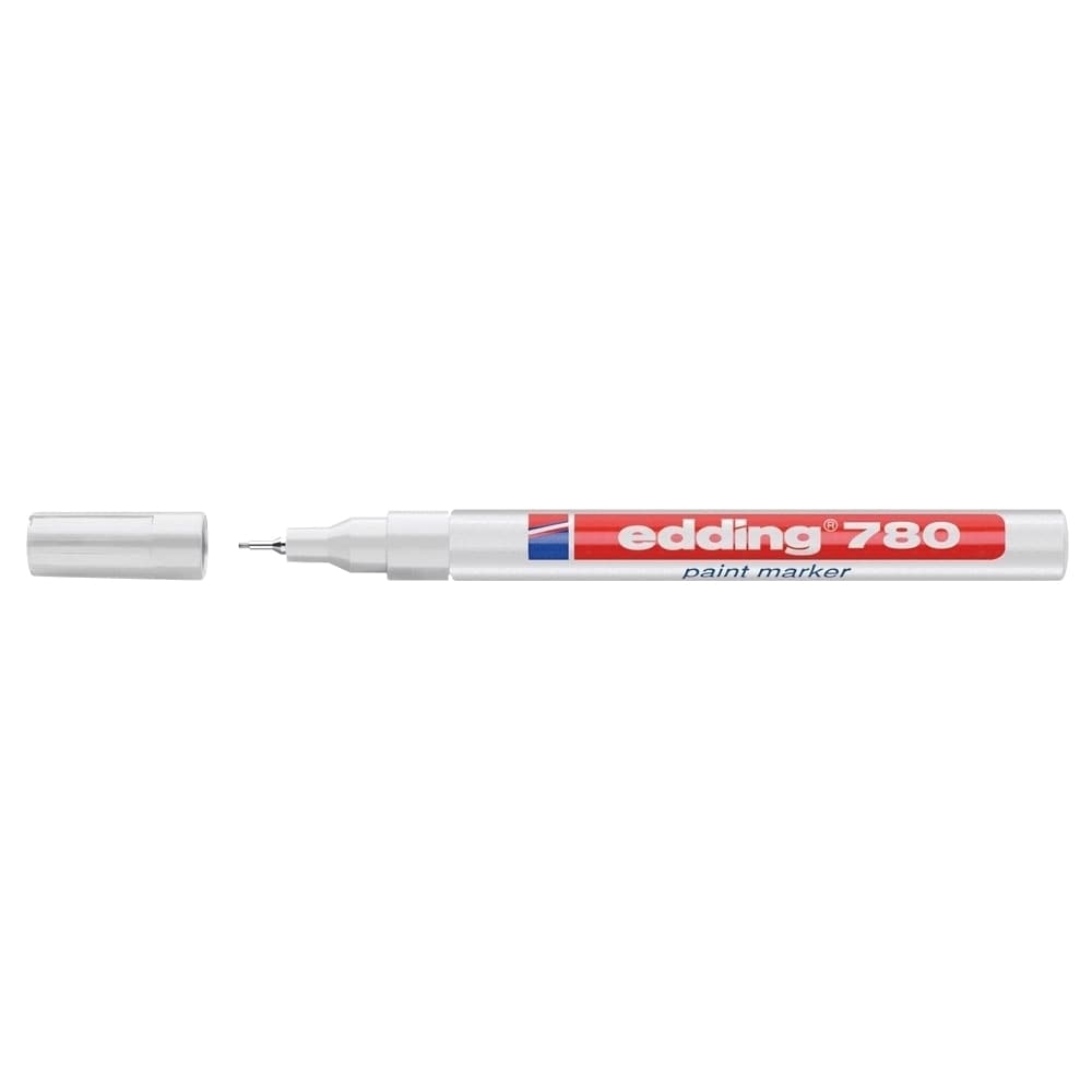 Marker permanent cu vopsea EDDING 780, corp aluminiu, 0.8 mm, argintiu