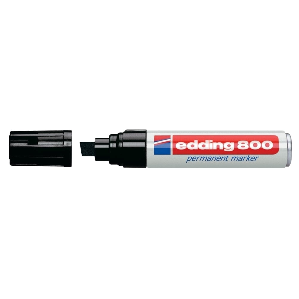 Marker permanent EDDING 800, corp aluminiu, 4-12 mm, negru