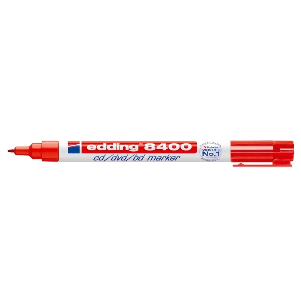 Marker permanent pentru CD/DVD/BD EDDING 8400, 0.75 mm, rosu