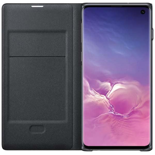 Husa Flip Led View pentru SAMSUNG Galaxy S10, EFNG973PBEGWW, negru