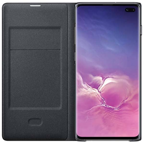 Husa Flip Led View pentru SAMSUNG Galaxy S10 Plus, EFNG975PBEGWW, negru