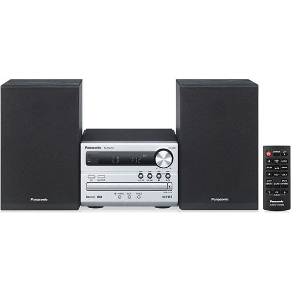 Microsistem audio PANASONIC SC-PM250ECS, 20W, Bluetooth, USB, CD, Radio FM, argintiu