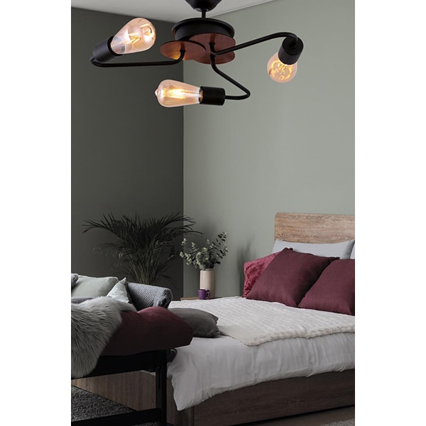 Lustra ERSTE LICHT ENIS2 EL0058503, 180W, E27, negru