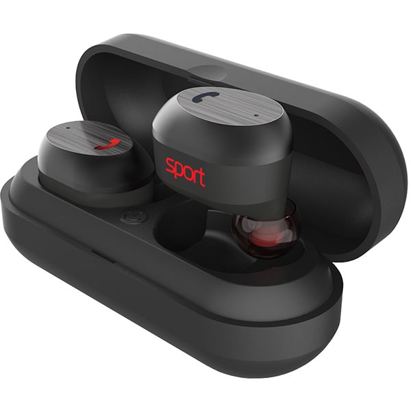 Casti ELARI NanoPods Sport, True Wireless, Bluetooth, In-Ear, Microfon Noise Cancelling, Waterproof, negru