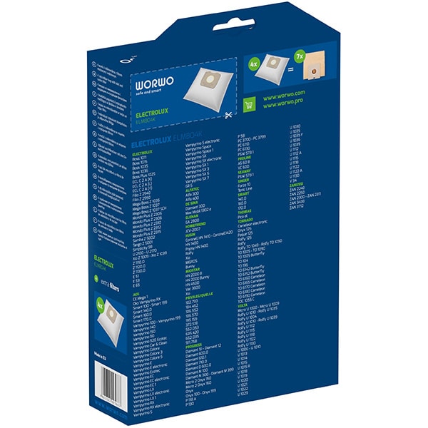 Kit WORWO ELMB04K: 4 saci + 1 filtru evacuare + 1 filtru aspiratie