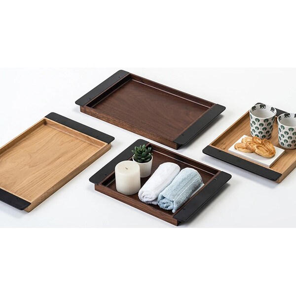 Tava SPIN Elsa S, 35 x 27 cm, metal-lemn, negru-nuc