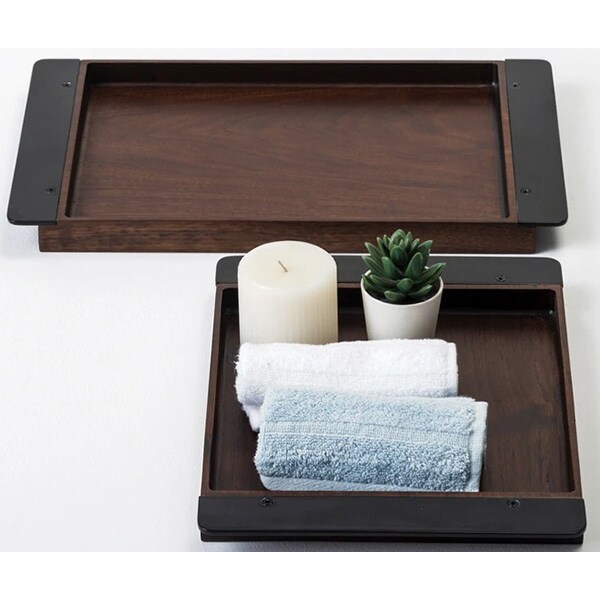 Tava SPIN Elsa S, 35 x 27 cm, metal-lemn, negru-nuc