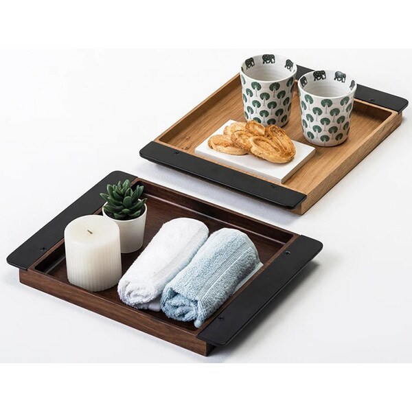 Tava SPIN Elsa S, 35 x 27 cm, metal-lemn, negru-nuc