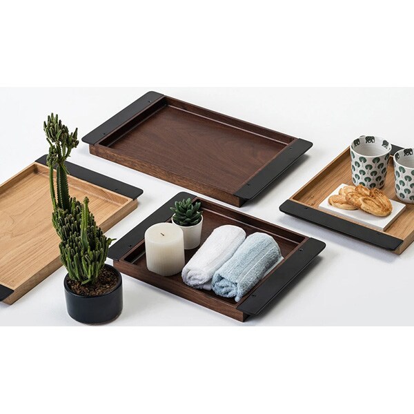 Tava SPIN Elsa S, 35 x 27 cm, metal-lemn, negru-nuc