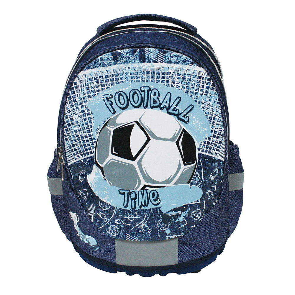 Ghiozdan STREET Football Time Ergonomic, albastru-alb