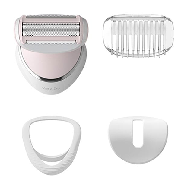 Epilator PHILIPS Series 8000 BRE710/00, 32 pensete, 2 viteze, 5 accesorii, Wet&Dry, acumulator, alb