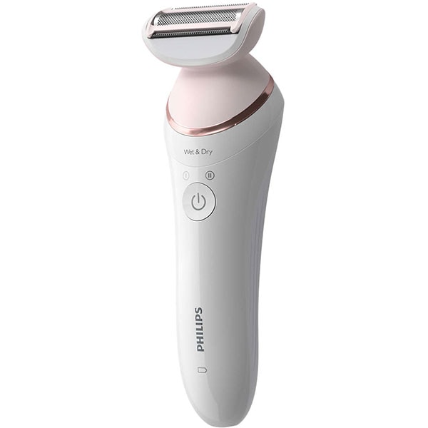Epilator PHILIPS Series 8000 BRE710/00, 32 pensete, 2 viteze, 5 accesorii, Wet&Dry, acumulator, alb