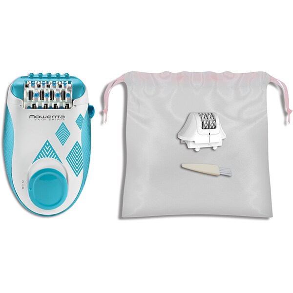 Epilator ROWENTA Skin Spirit EP2910F0, 24 pensete, 2 viteze, 3 accesorii, retea, alb-albastru