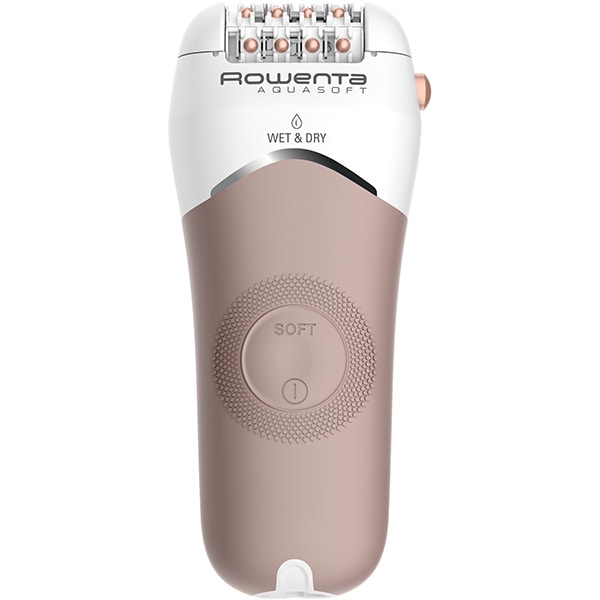 Epilator ROWENTA Aqua Soft EP4930F0, 24 pensete, 2 viteze, 6 accesorii, Wet&Dry, acumulator, alb-argintiu