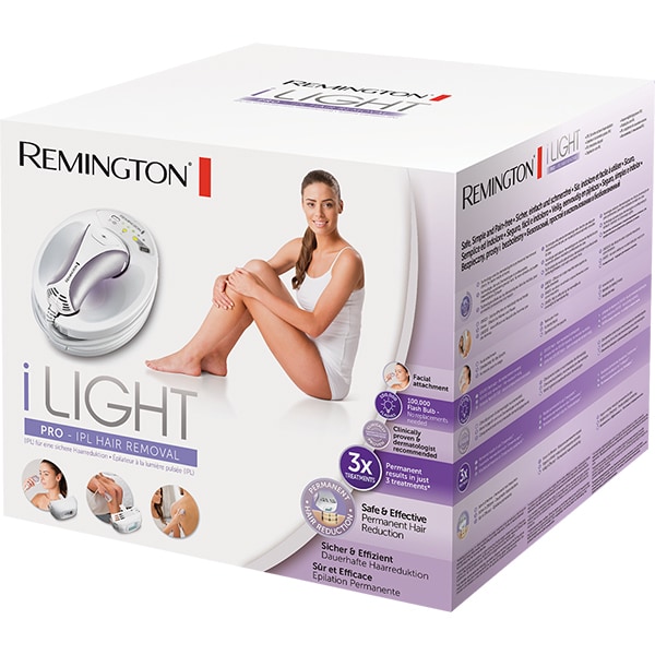 Epilator REMINGTON i-LIGHT Pro IPL6500, 100.000 impulsuri, 2 accesorii, Tehnologie ProPulse, retea, alb-mov