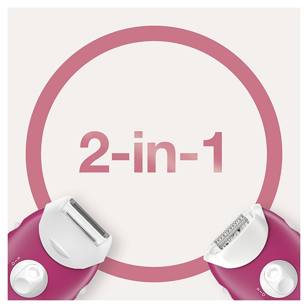 Epilator BRAUN Silk-epil 3 3-410, 20 pensete, 2 viteze, 2 accesorii, SoftLift Tips, retea, alb-roz