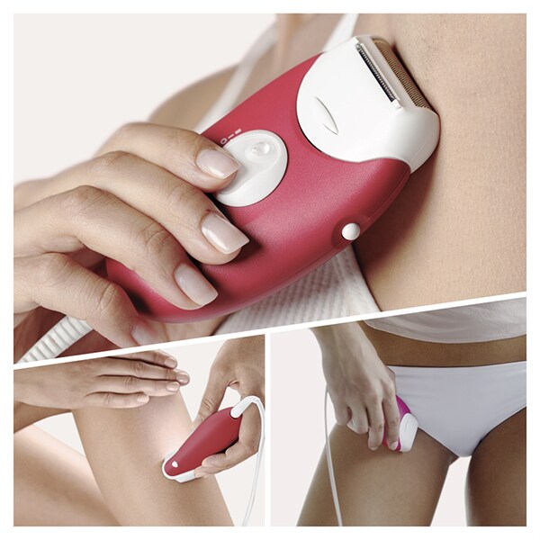 Epilator BRAUN Silk-epil 3 3-410, 20 pensete, 2 viteze, 2 accesorii, SoftLift Tips, retea, alb-roz