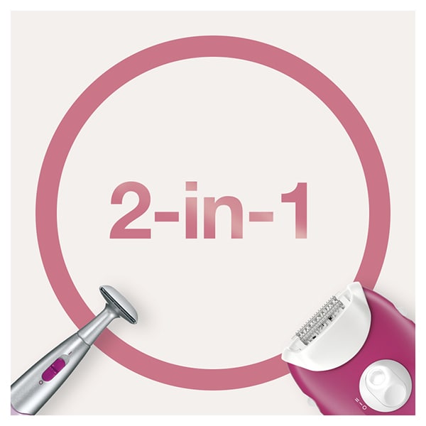 Epilator BRAUN Silk-epil 3 3-420, 20 pensete, 2 viteze, SoftLift Tips, retea, roz + Trimmer
