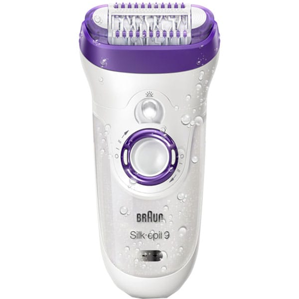 Epilator BRAUN Silk-epil 9 SE9561, 40 pensete, 2 viteze, 6 accesorii, acumulator, alb-mov