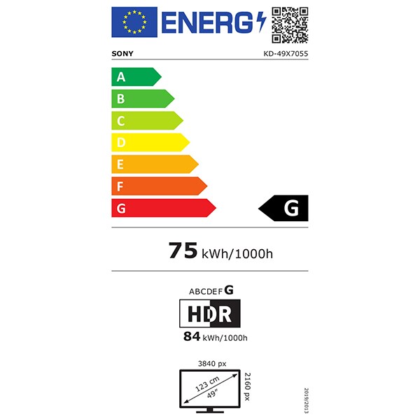 Televizor LED Smart SONY BRAVIA KD-49X7055, Ultra HD 4K, 123cm