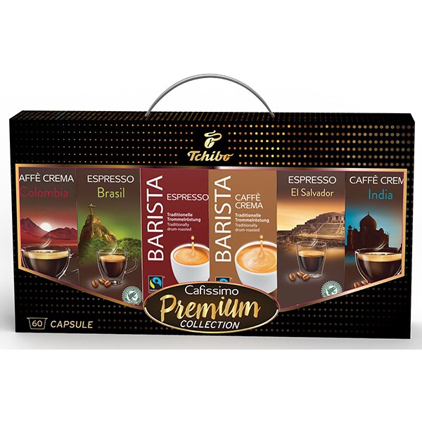 Pachet: Espressor capsule TCHIBO Cafissimo Easy + 60 capsule 518516, 0.65l, 1250W, 15 bar, negru 