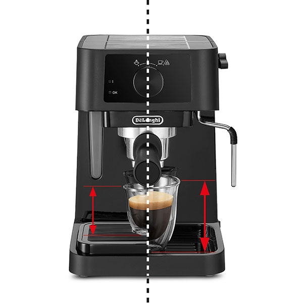 Espressor manual DELONGHI Stilosa EC230.BK, 1l, 1100W, 15 bar, functia ECO, negru