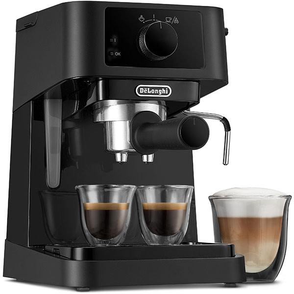 Espressor manual DELONGHI Stilosa EC230.BK, 1l, 1100W, 15 bar, functia ECO, negru
