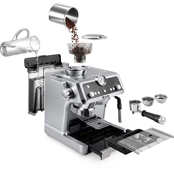 Espressor manual DELONGHI La Specialista EC9335.M, 2l, 1450W, 19 bar, Smart Tamping Station, argintiu-negru