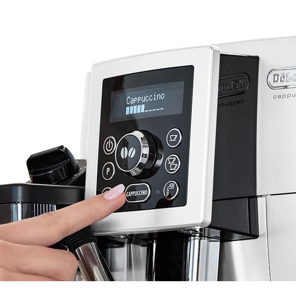 Espressor automat DELONGHI LatteCrema System ECAM 23.460.W, 1.8l, 1450W, 15 bar, alb-negru