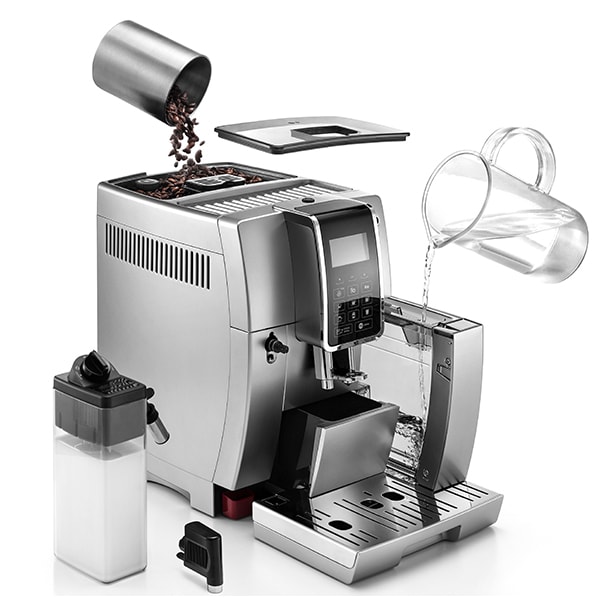Espressor automat DELONGHI Dinamica ECAM 350.75.S, 1.8l, 1450W, 15 bar, argintiu-negru