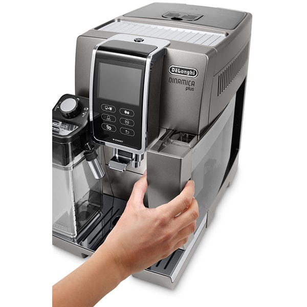 Espressor automat DELONGHI Dinamica Plus ECAM.370.95.T, 1.8l, 1450W, 19 bar, gri inchis-argintiu