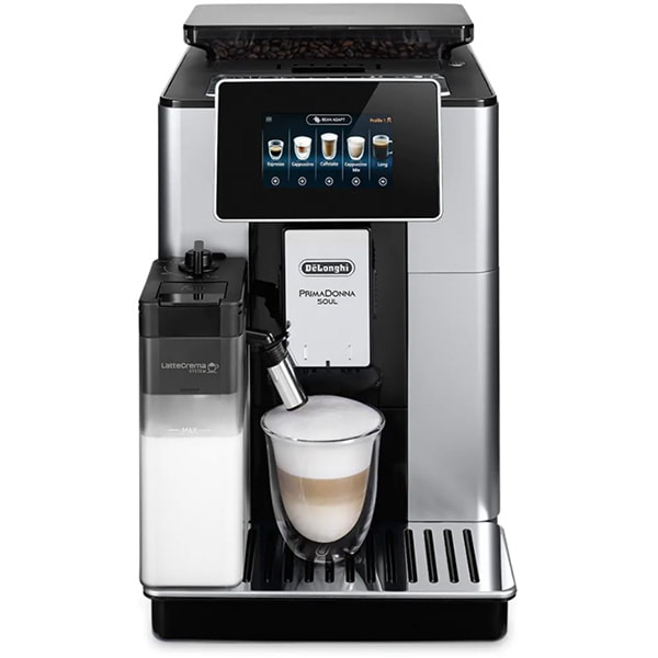 Espressor automat DELONGHI PrimaDonna Soul ECAM610.55.SB, 2.2l, 1450W, 19 bar, negru-argintiu