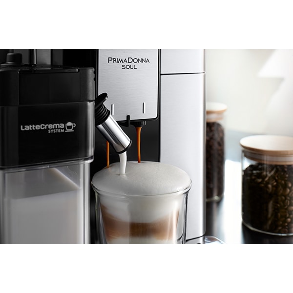 Espressor automat DELONGHI PrimaDonna Soul ECAM.610.74.MB, 2.2l, 1450W, 19 bar, argintiu-negru