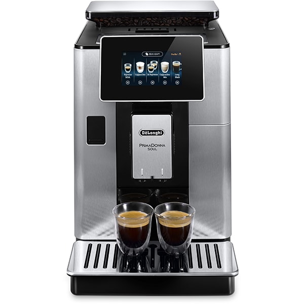 Espressor automat DELONGHI PrimaDonna Soul ECAM.610.74.MB, 2.2l, 1450W, 19 bar, argintiu-negru
