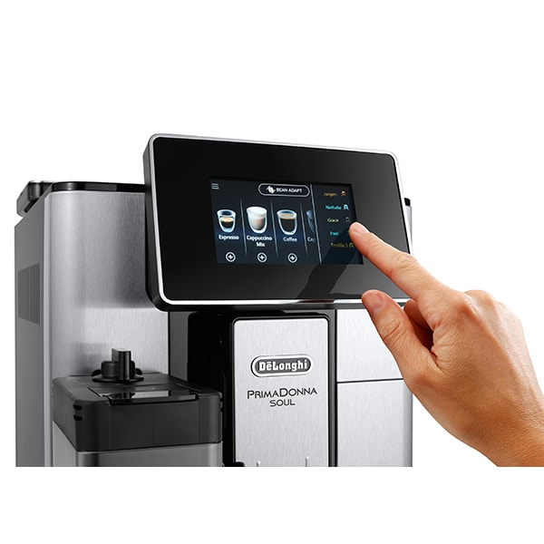 Espressor automat DELONGHI PrimaDonna Soul ECAM.610.74.MB, 2.2l, 1450W, 19 bar, argintiu-negru