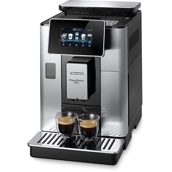 Espressor automat DELONGHI PrimaDonna Soul ECAM.610.74.MB, 2.2l, 1450W, 19 bar, argintiu-negru