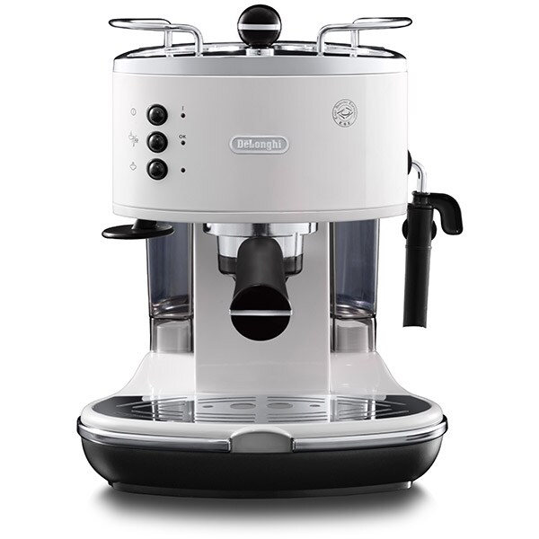 Espressor manual DELONGHI Icona ECO311.W, 1.4l, 1100W, 15 bar, sistem Cappuccino, alb-negru