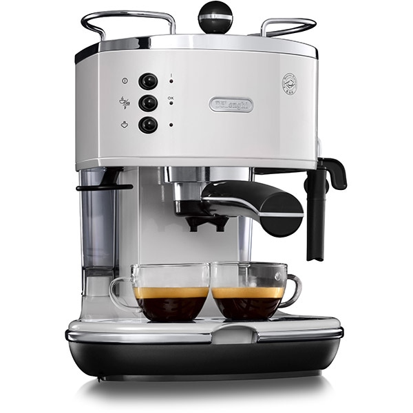 Espressor manual DELONGHI Icona ECO311.W, 1.4l, 1100W, 15 bar, sistem Cappuccino, alb-negru