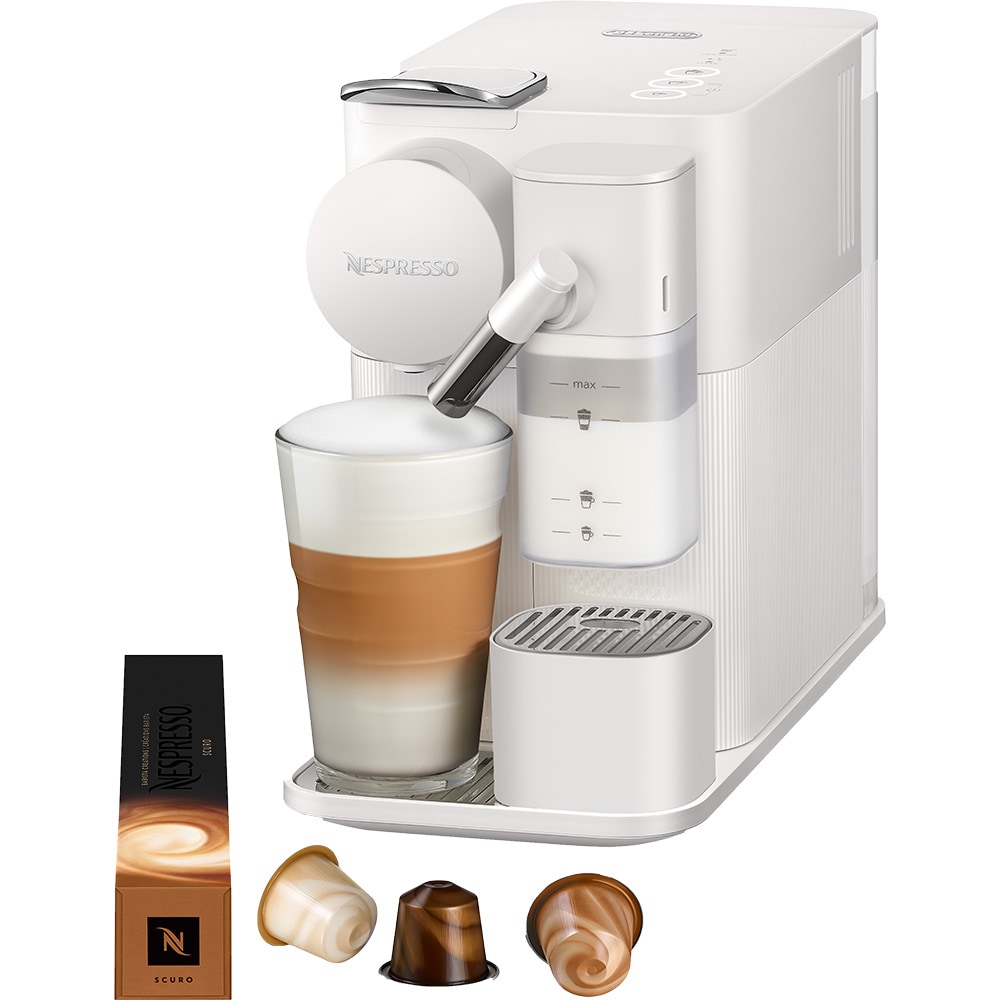 Espressor capsule NESPRESSO Lattissima One Evolution EN510.W, 1l, 1450W, 19 bar, alb