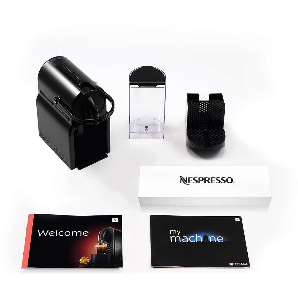 Pachet espressor capsule NESPRESSO Inissia + Aparat pentru spuma de lapte Aeroccino 3 EN80.BAE, 1.7l, 1260W, 19 bar, negru-argintiu