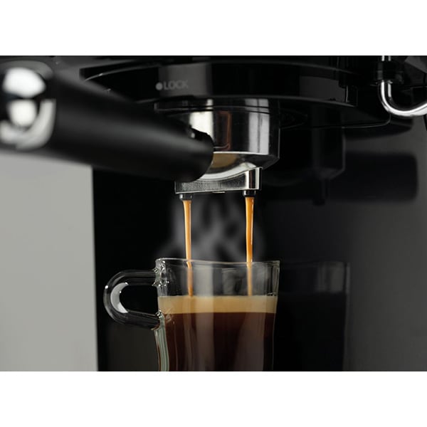 Espressor manual GORENJE ESCM12MBK, 1.5l, 850W, 15 bar, sistem Cappuccino, negru-argintiu