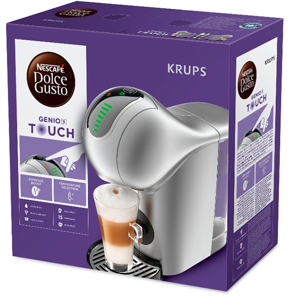 Espressor capsule KRUPS Genio S KP440E31, 0.8l, 1500W, 15 bar, argintiu-negru