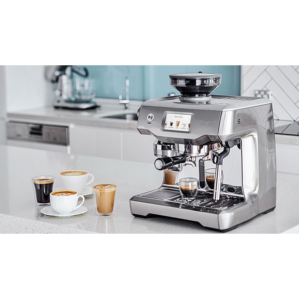 Espressor manual SAGE SES990BSS, 2.5l, 2400W, 15 bar, sistem Oracle Touch, argintiu