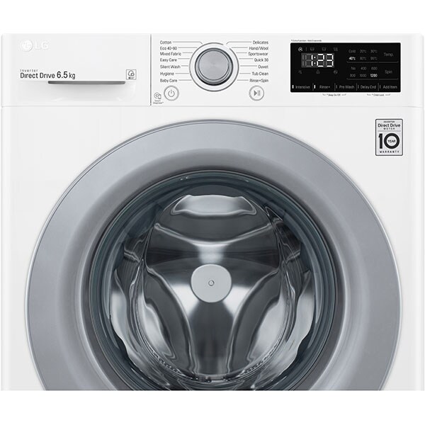 Masina de spalat rufe frontala slim LG F2WN2S6N4E, 6.5 kg, 1200rpm, Clasa E, alb